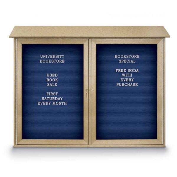 Indoor Enclosed Combo Board, 48"x36", Satin Frame/Black Porc & Pearl